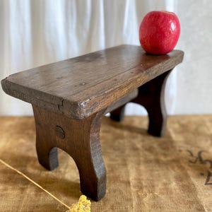 Antique French Oak Milking Stool | Farmhouse Kitchen Riser | Primitive Farm Stool