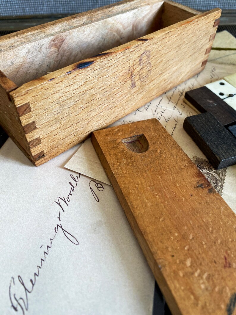 French Antique Set of 28 Dominoes Bone and Ebony Brass Rivets