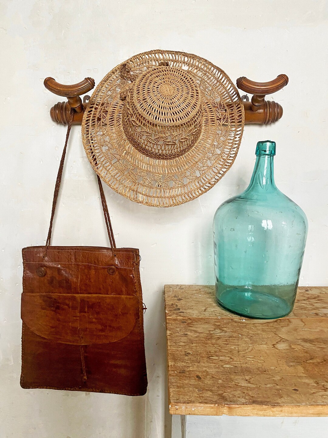 Vintage French Coat Rack / Elegant Bamboo Style Entryway Hook / Stylish Wallmounted Clothes