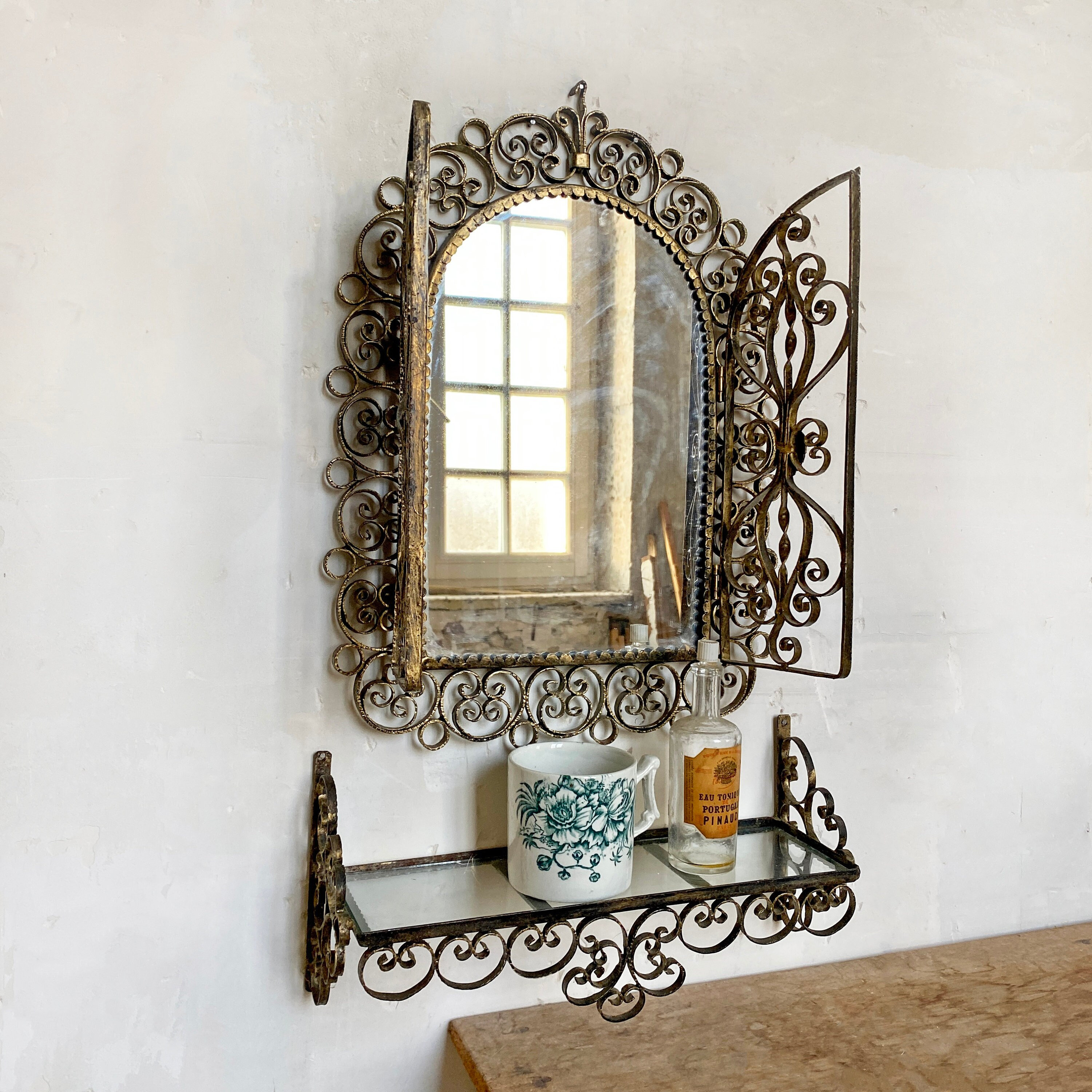 Antique Forged Iron Rectangle Wall Mirrors Wrought Iron Mirror Hand Ha