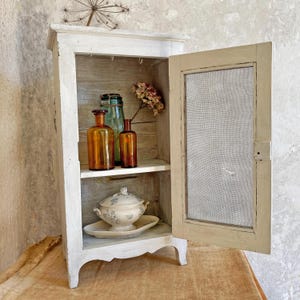 Antique French Wood Pantry Cabinet | Farmhouse Kitchen Storage Cupboard