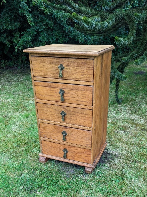 1930s Art Deco Chest of 5 Drawers Etsy