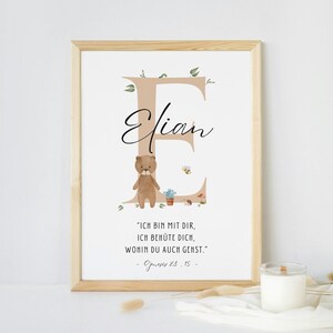 Kinderposter mit Name, Tiere  personalisiert zur Taufe an das Patenkind, Kinderzimmer,Mädchen Junge–Geschenk zum Geburtstag, digital,print