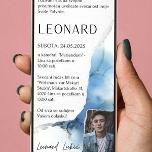 Invitation d'anniversaire numérique | Carte d'invitation personnalisée pour l'anniversaire des enfants | WhatsApp, téléchargement instantané, srpski hrvatski