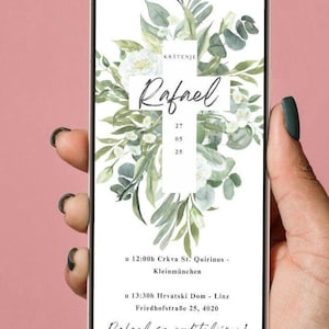 Invitation d'anniversaire numérique | Carte d'invitation personnalisée pour l'anniversaire des enfants | WhatsApp, téléchargement instantané, srpski hrvatski