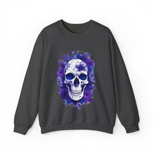 Skull and Flowers Unisex Heavy Blend™ Crewneck Sweatshirt