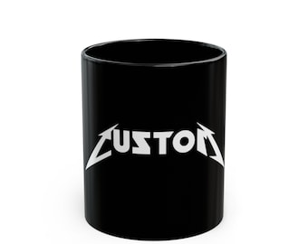 Personalized Metallica Font Coffee Mug, Custom Text Gift