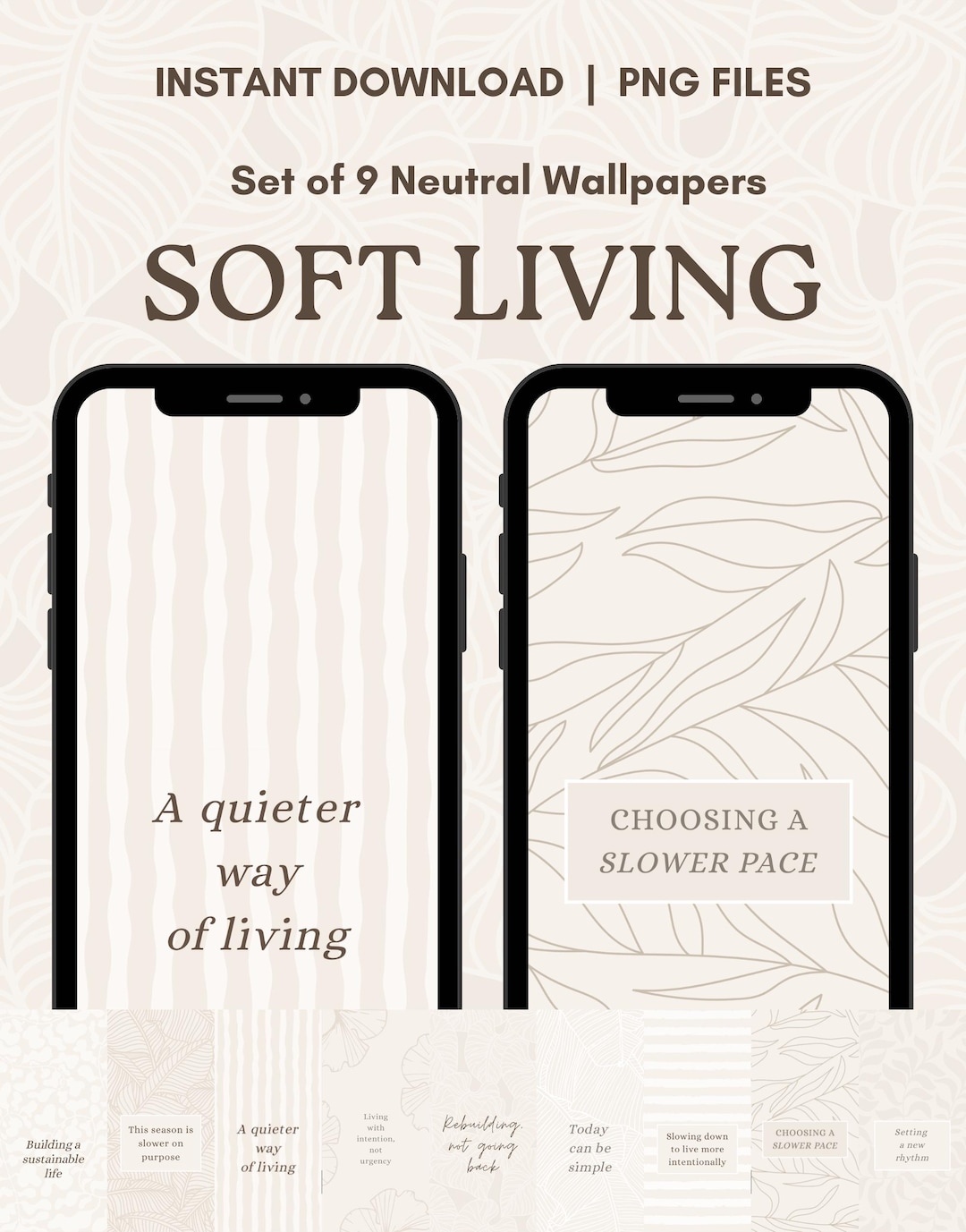 Low Stimulation Phone Wallpapers | Neutral Minimalist Lock Screens