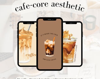 Cafecore Wallpaper for Iced Coffee Lover Cute Aesthetic Backgrounds Customized Lock Screen Latte Art Photography for iPhone or Mobile Phone