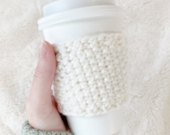 DIY Coffee Cup Cozy Knitting Pattern Eco Conscious Reusable Cup Sleeve for Winter Travel Perfect for Gifting Friends Coworkers Family