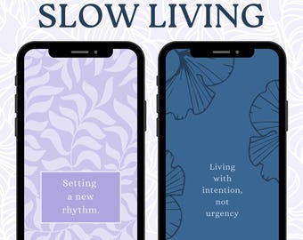 Slow Living Identity Wallpapers | Soft Lavender & Navy Phone ...