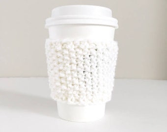 Easy Coffee Cup Cozy Knitting Pattern DIY Beginner Project Eco Conscious Reusable Cup Sleeve for Winter Travel Perfect for Small Gifting