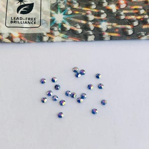 40pcs Tooth Gem Preciosa® ss6  Sapphire Shimmer colour & Colour Mix Crystal Non  Hotfix Designs foiled Gluefix Rhinestones Flatback