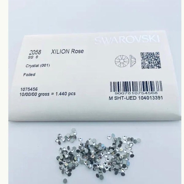 50 Stück Swarovski® Crystal SS5 Flatback Tooth Gems Non Hotfix Lead Free Ref:2058