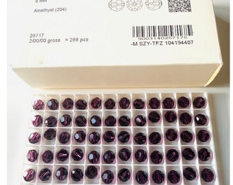 10pcs Swarovski® Amethyst Round Faceted Beads -  Fully drilled -  8mm Pack includes 10 beads Ref:5000 craft