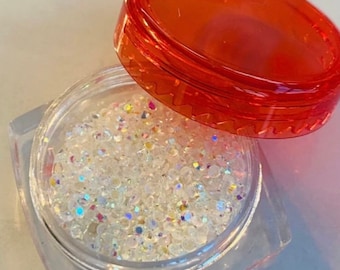1440pcs Tooth Gems Preciosa® Crystal Pixie Chandelier Dust AB Crystal   Lead-free Gems Nonhotfix  Designs foiled Rhinestones Nail art craft
