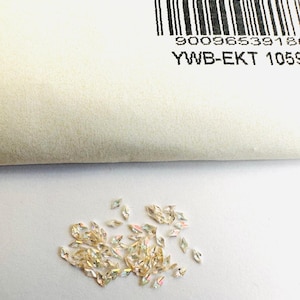 10 piezas de gemas de dientes Swarovski® AB Silk translúcidas sin laminar, diamantes transparentes MINI de 1,5 x 3 mm, gemas de cristal sin plomo, joyas, diamantes MINI