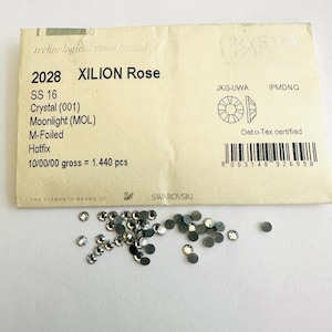 50pcs Swarovski® Moonlight  Hotfix stones ss16 Rhinestones flatback 4mm ref:  2028