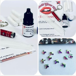 OFERTA SPECJALNA Rubyscraft® Mini Tooth Gems Kit 10 sztuk AB Crystal Full Butterfly Tooth Gems Crystal Bez ołowiu Preciosa®