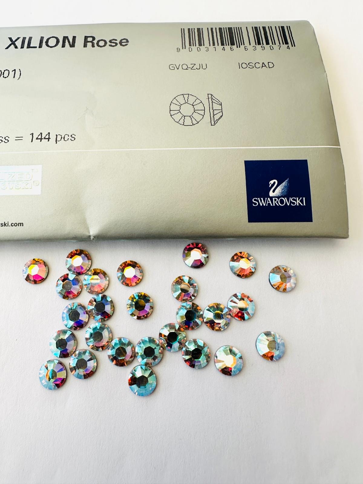 12pcs Swarovski® AB Crystal Ss34 Rhinestones Hotfix Flatback Ref