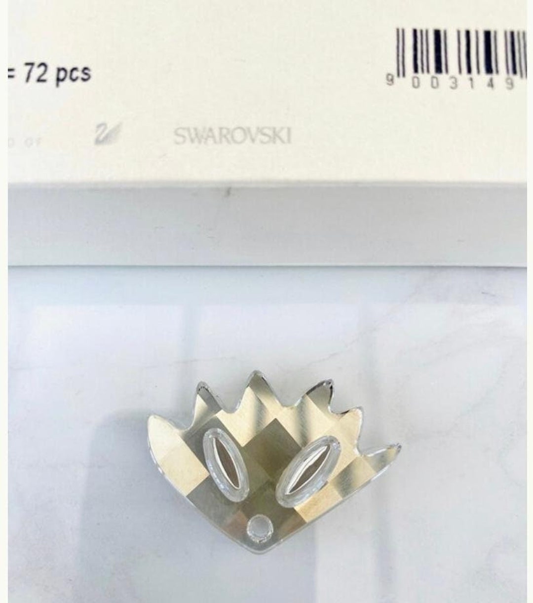 1pc Swarovski® Crystal Silver Shade 30x45mm ZINNIA Designer