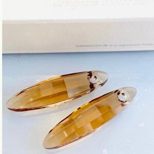 1pc Original Swarovski® 40mm Light Colorado topaz Ellipse Crystal Pendant   ref:6470 craft