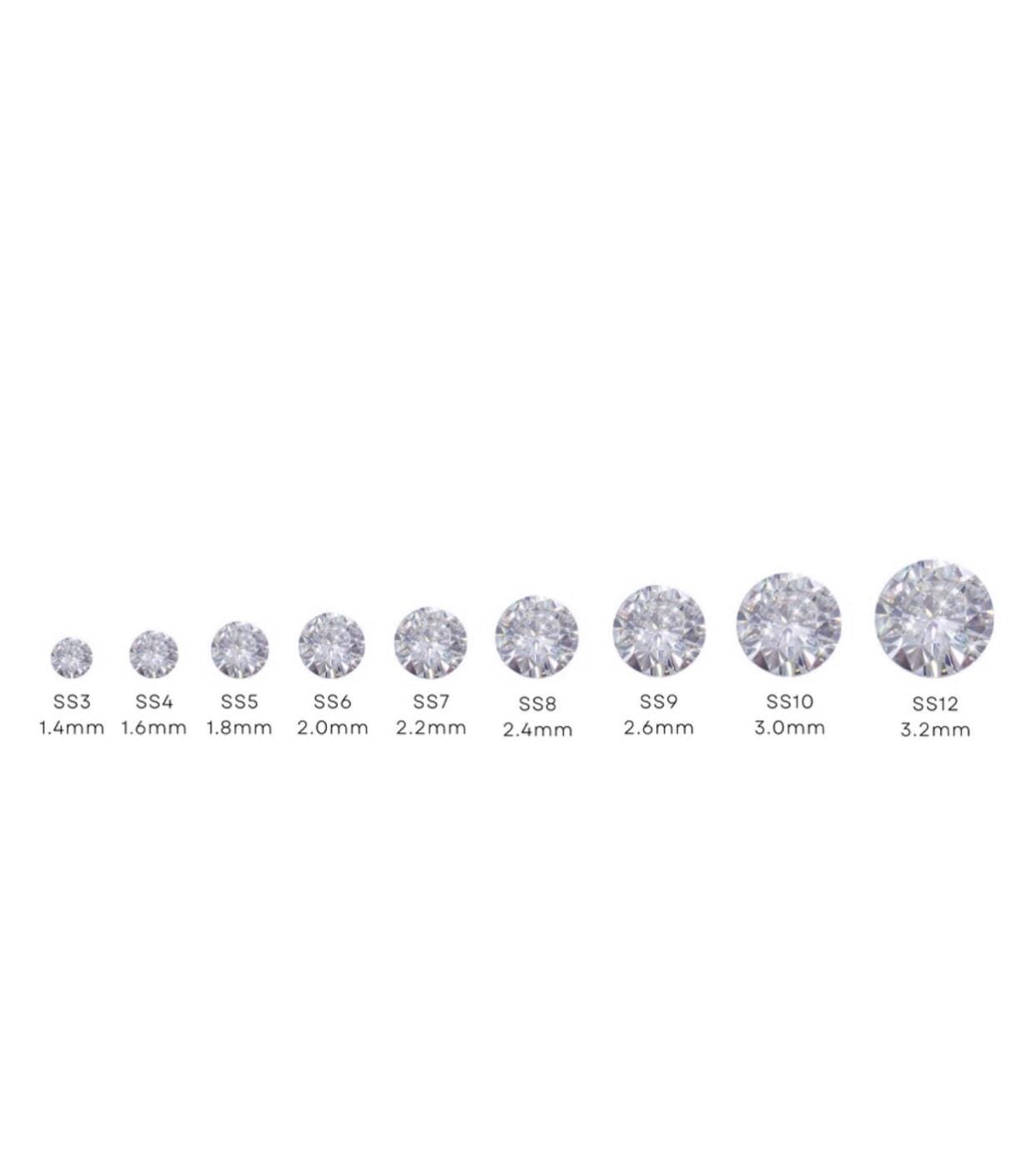 30pcs Swarovski® Ss3(1.5mm) Crystal Clear Tooth Gem Lead Free