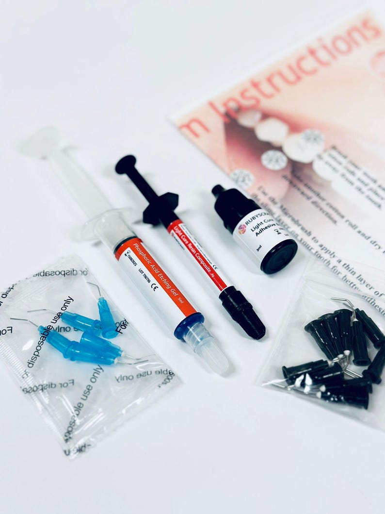 Professional Tooth Gem Adhesive Glue Kit RUBYSCRAFT with UV Glue, Gel and Bonding Adhesives & Nozzles