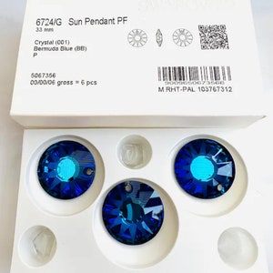 1pc Original Swarovski® Crystal Bermuda Blue Sun pendant  ref: 6724