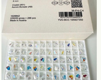 Oryginalne koraliki Swarovski® AB Crystal 8 mm Bicone o średnicy 10 szt., oryginalne koraliki Swarovski® AB Crystal 8 mm, nr ref.: 5328, rękodzieło