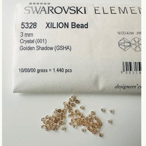 50pcs Swarovski® 3mm Golden shadow  Bicone Beads 5328 Bicone Crystal