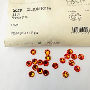 12pcs Swarovski® Fireopal ss34 Non hotfix Rhinestone  flatback ref: 2028