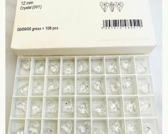 2 stuks originele Swarovski® 12 mm-hanger met wilde hartkristallen ref: 6240 craft