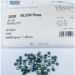 50pcs Swarovski® elements Flatback ss16 Peridot 2028 Foiled hotfix Rhinestone