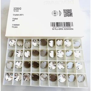 4pcs  Swarovski® Rivoli PF Foiled 12mm Crystal round   ref: 3200/G