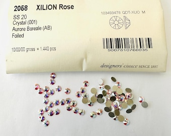 Cristal Swarovski AB SS20 Xirius Rose 2088, com acabamento