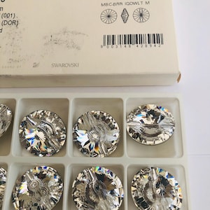 1 bottone rotondo in cristallo Swarovski® da 27 mm - Originale 3015