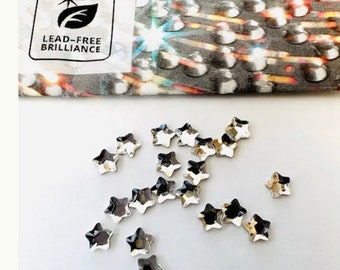 10pcs Tooth Gems Preciosa® Crystal MINI STARS 4mm Non hotfix Crystal Designs Lead Free Foiled Rhinestones Flatbacks Austrian Crystals craft