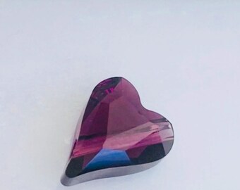 1pc Original Swarovski® Amethyst  12mm Wild heart Bead ref  :5743 craft