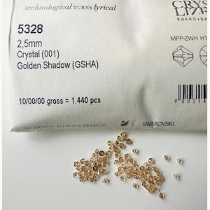 50pcs Swarovski® 2.5mm Golden shadow  Bicone Beads 5328 Bicone Crystal