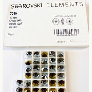 4 pezzi Swarovski® Crystal dorado 10 mm bottoni rotondi - originali 3015