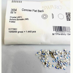 30pcs Swarovski® AB Crystal Non hotfix stones ss10 Rhinestones Concise flatback 3mm ref: 2034