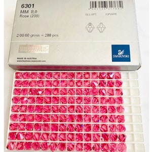6pcs Original  Swarovski®  Rose 8mm Top Drilled Bicone Pendant  ref:  6301