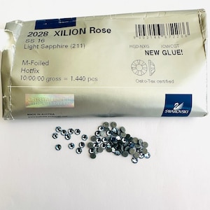 50pcs Swarovski® Light Sapphire Hotfix stones ss16 Rhinestones flatback 4mm ref:  2028