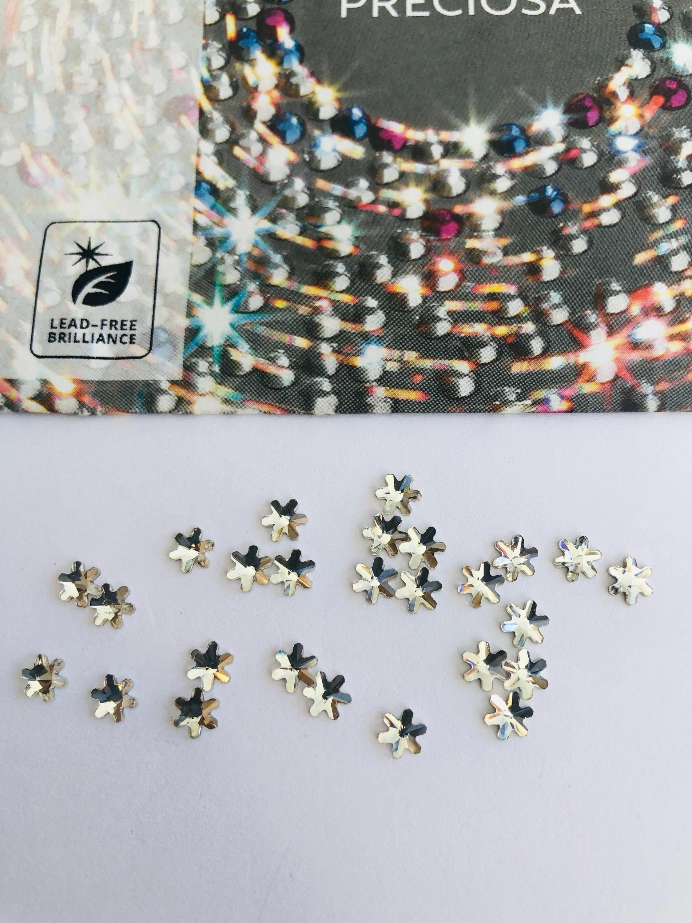 10pcs Tooth Gems Preciosa® Snowflake 5mm Crystal Non Hotfix