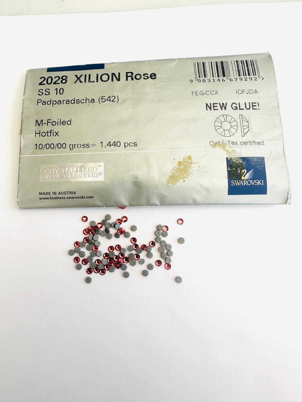 50pcs Swarovski® Padparadscha Ss10 HOTFIX Stones Rhinestones