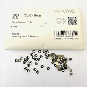 50pcs Swarovski® Black Diamond stones ss20 Rhinestones flatback Non Hotfix 5mm Lead Free