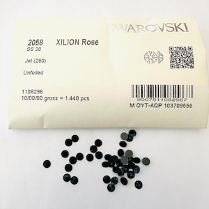 50pcs Swarovski® Jet Unfoiled stones ss20 Rhinestones flatback Non Hotfix 5mm Lead Free