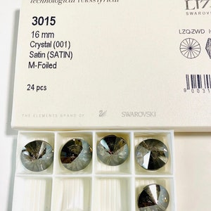1 bottone rotondo in raso di cristallo Swarovski® da 16 mm - autentico 3015
