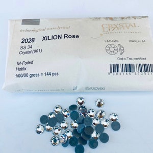 12pcs Swarovski®  Crystal ss34 Rhinestones Hotfix flatback ref: 2038